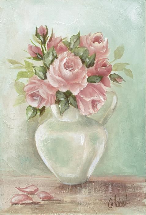 477x700 Pin By Christina Nikolaenko On Shabby Shabby - Shabby Chic Roses Painting