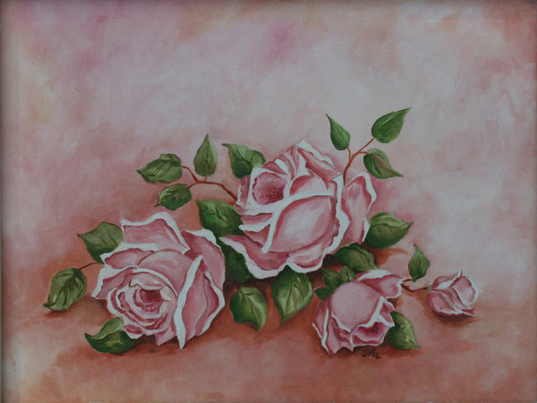 600x450 Shabby Chic Roses By Dzaet - Shabby Chic Roses Painting