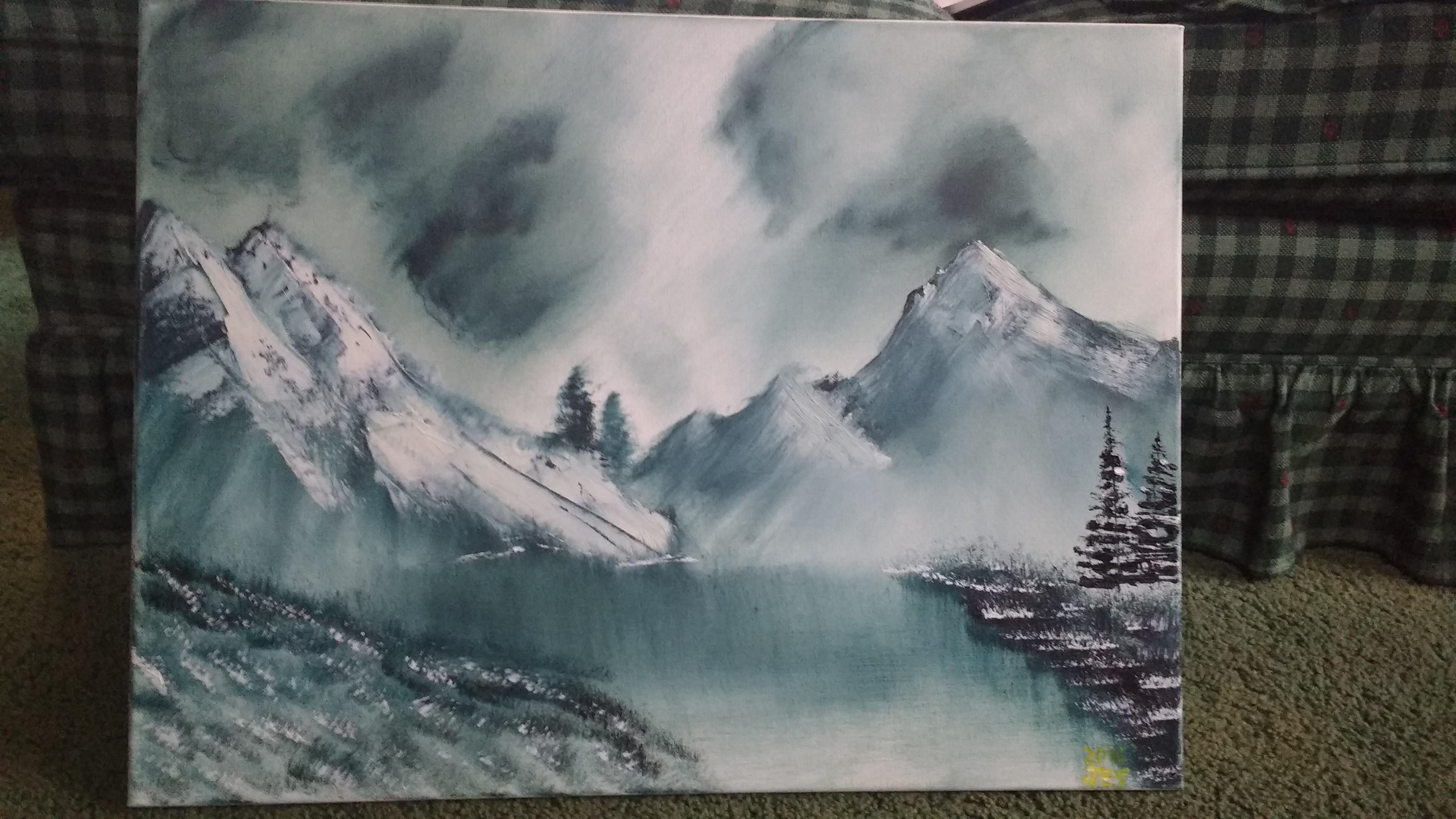 4160x2340 My First Ever Painting - Shades Of Gray Painting