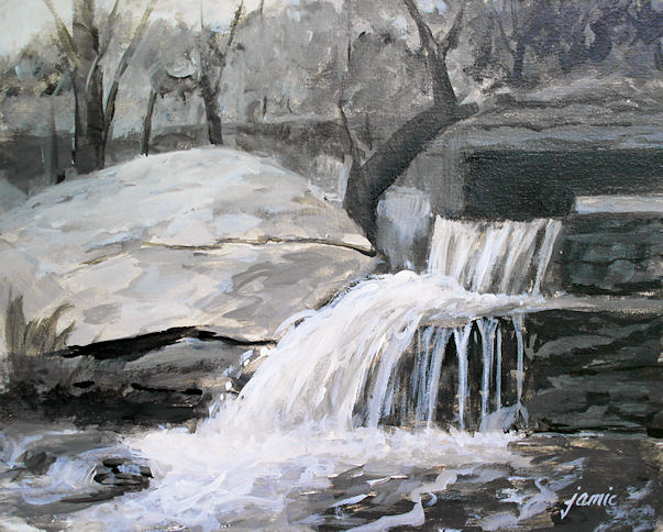 603x484 Hudson Valley Painter Blog Archive Artists Nest Falls - Shades Of Grey Painting