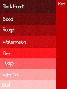 236x314 Shades Of Red Colour Chart - Shades Of Red Painting