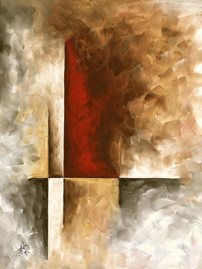 675x900 Abstract Contemporary Art Original Painting In Neutral Shades - Shades Of Red Painting