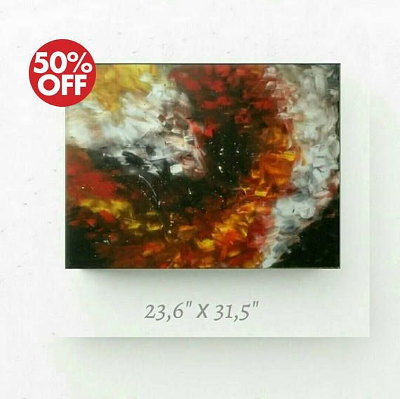 570x568 Contemporary Abstract Original Acrylic Painting In Shades Of Red - Shades Of Red Painting