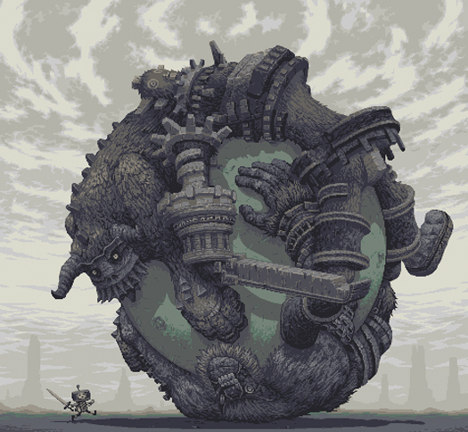 525x484 Katamari Damacy Meets Shadow Of The Colossus Geekadelphia - Shadow Of The Colossus Painting
