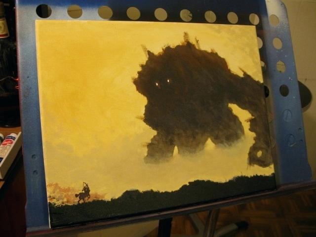 640x480 Colossus Painting - Shadow Of The Colossus Painting