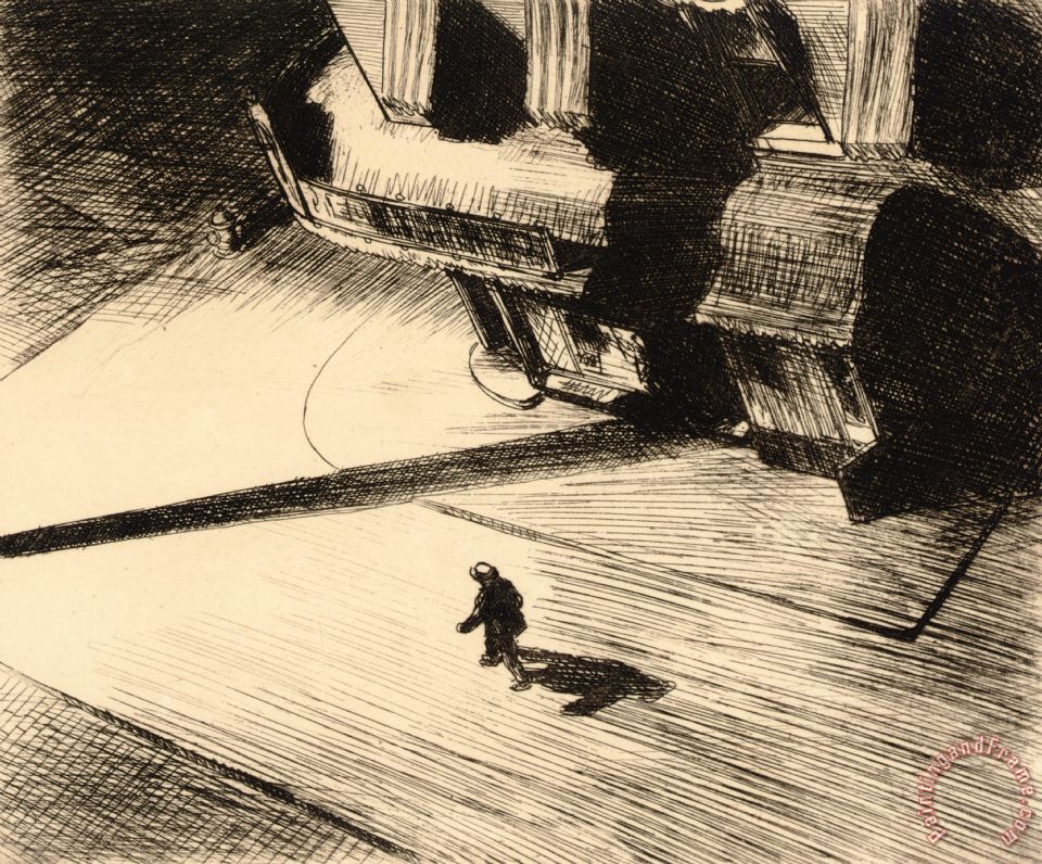 960x796 Edward Hopper Night Shadows Painting - Shadow Painting