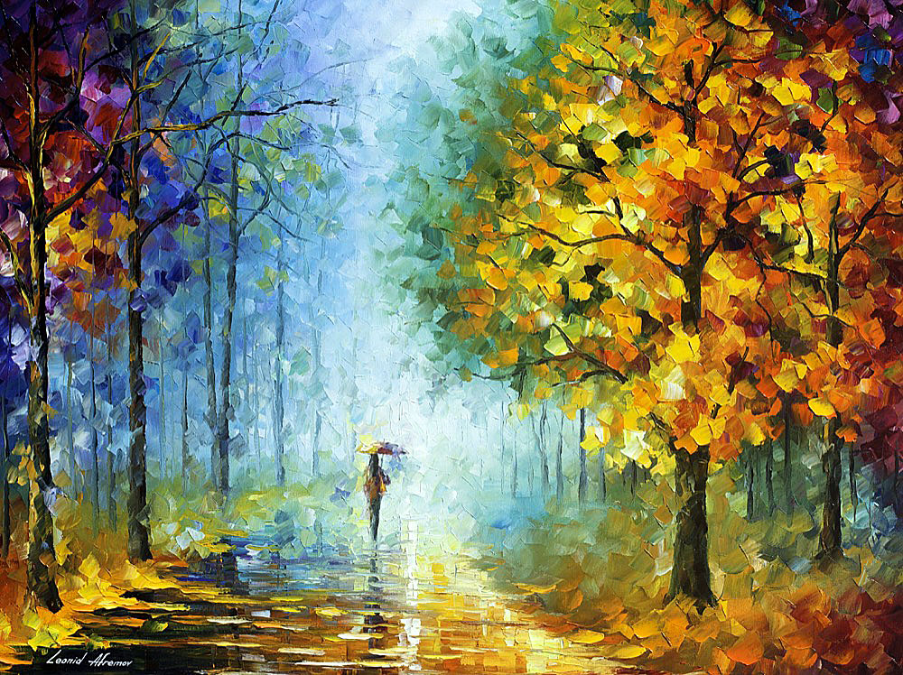 1000x748 Morning Shadows Palette Knife Oil Painting On Canvas By Leonid - Shadow Painting
