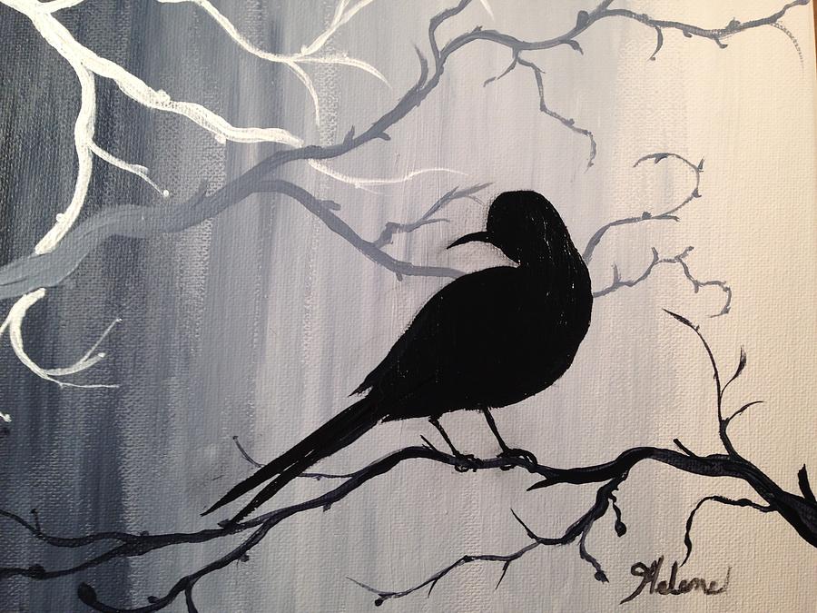 900x675 Break Of Day Shadow Bird Painting By Helene Thomason - Shadow Painting