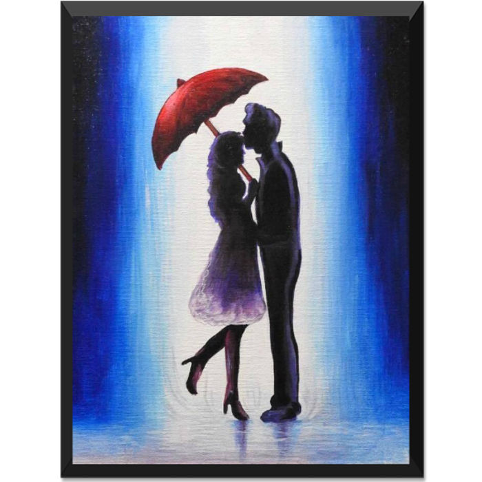 700x700 Couple Shadow Canvas Painting - Shadow Painting