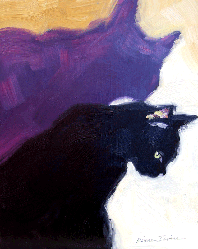 637x800 Paintings From The Parlor Black Cat, Purple Shadow - Shadow Painting Images