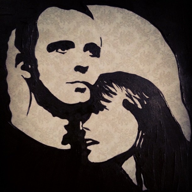 612x612 Damien Echols And Wife Lorri Shadow Painting By Alksg - Shadow Painting Images