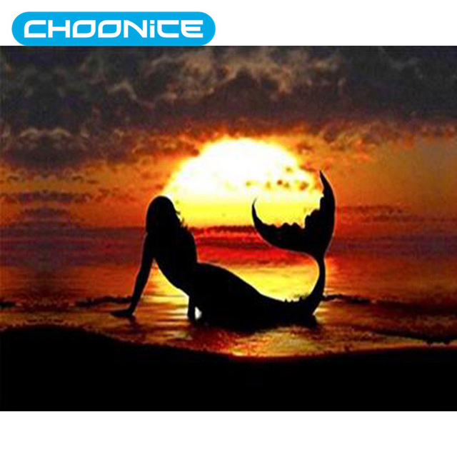 640x640 Diamond Painting Mermaid Ocean God Shadow Diy 3d Diamond - Shadow Painting Images