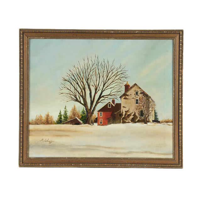 640x640 M. Shaffer Original Oil On Canvas Painting Ebth - Shaffer Painting