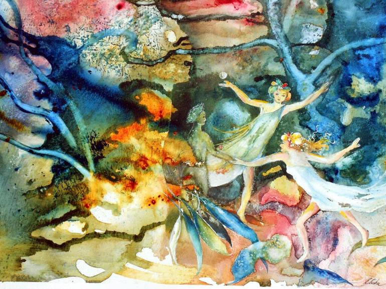 770x578 Saatchi Art Dancing In The Woods Painting By Elisabeth Shaffer - Shaffer Painting