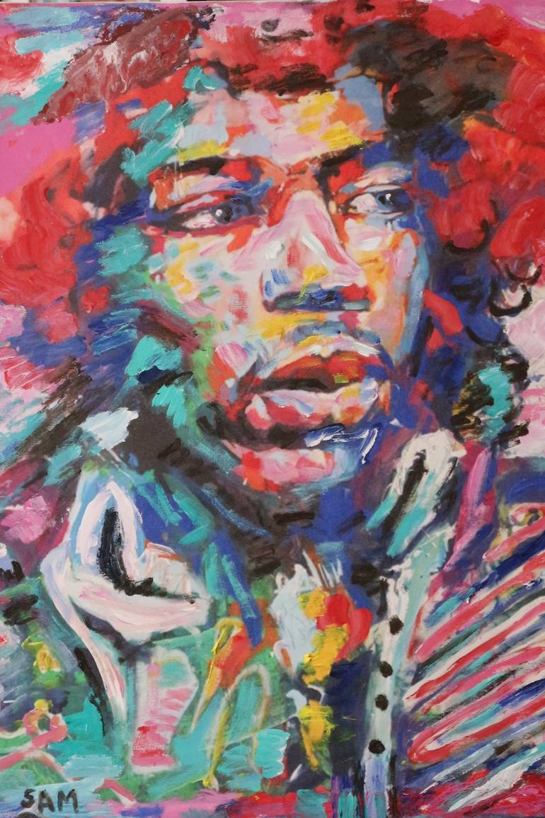 770x1155 Saatchi Art Jimi Hendrix Painting By Sam Shaker - Shaker Painting