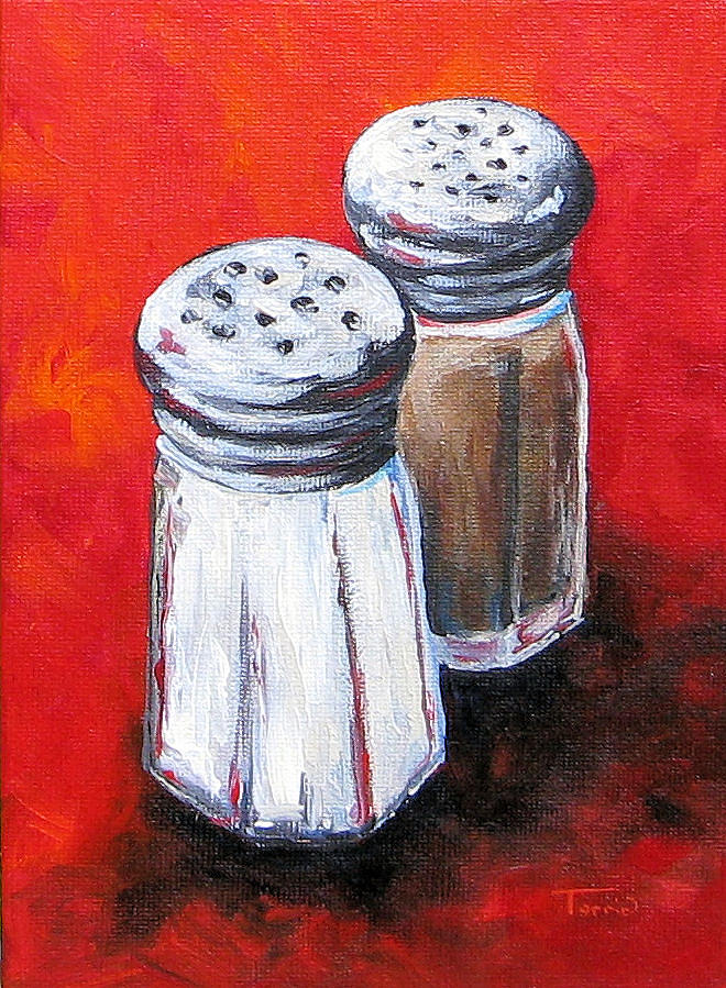 660x899 Salt And Pepper On Red Painting By Torrie Smiley - Shaker Painting