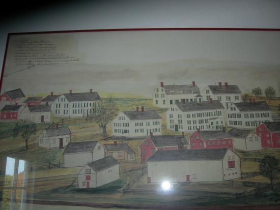 550x413 Early Painting Of The Community - Shaker Painting