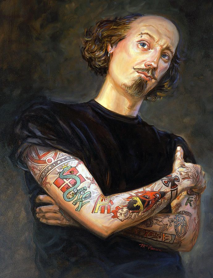 689x900 Tattooed Shakespeare Painting - Shakespeare Painting