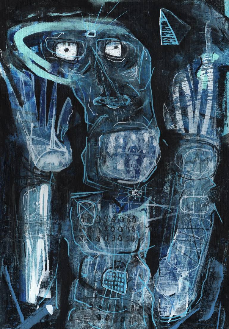 770x1105 Saatchi Art Blue Shaman Painting By Martin Wagstaff - Shaman Painting