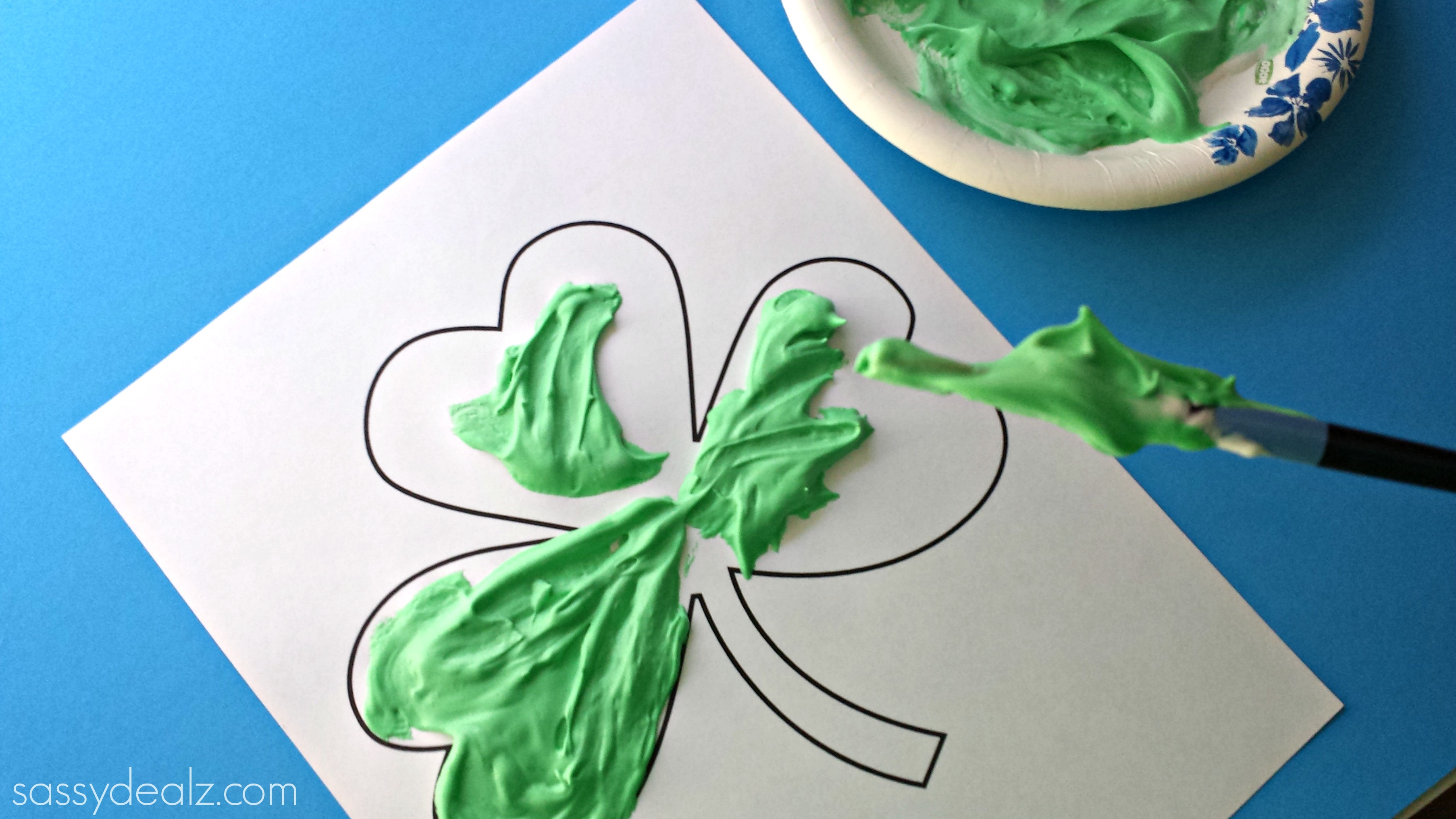 3612x2032 Puffy Paint Shamrock Craft For Kids - Shamrock Painting