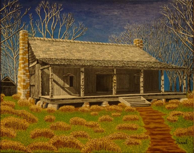 770x606 Saatchi Art Sharecropper Cabin Painting By Daniel Lerch - Sharecropper Painting
