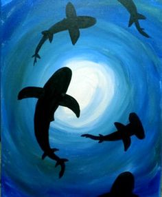 Shark Canvas Painting at PaintingValley.com | Explore collection of ...