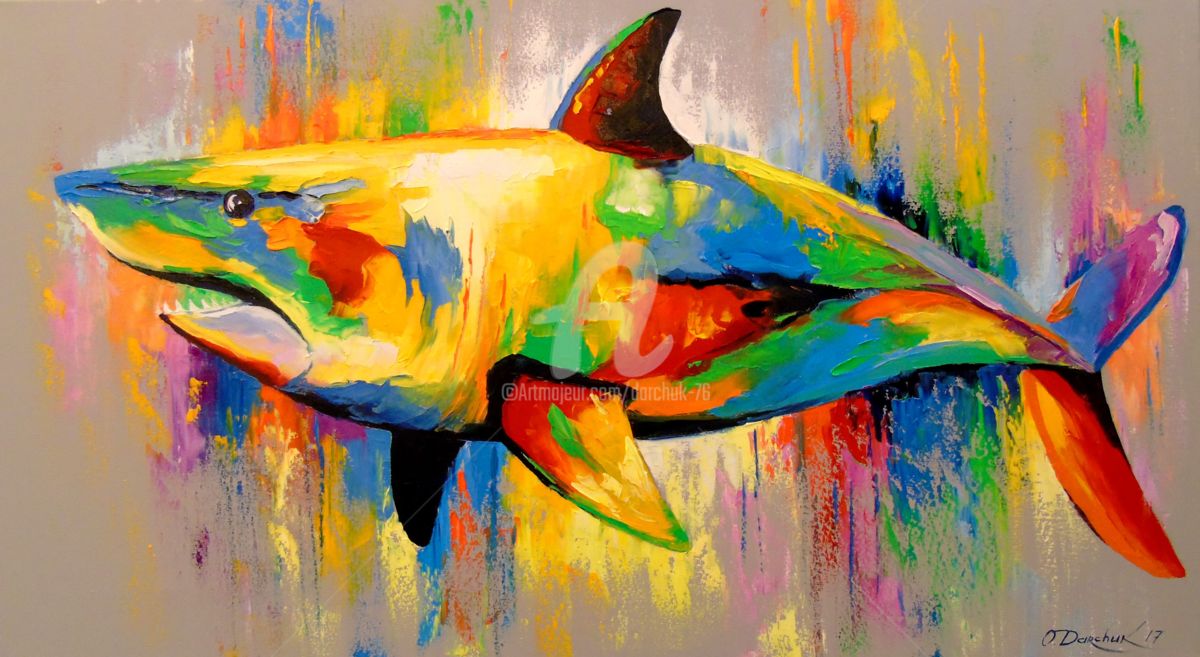 1200x657 Shark (Olha) - Shark Canvas Painting