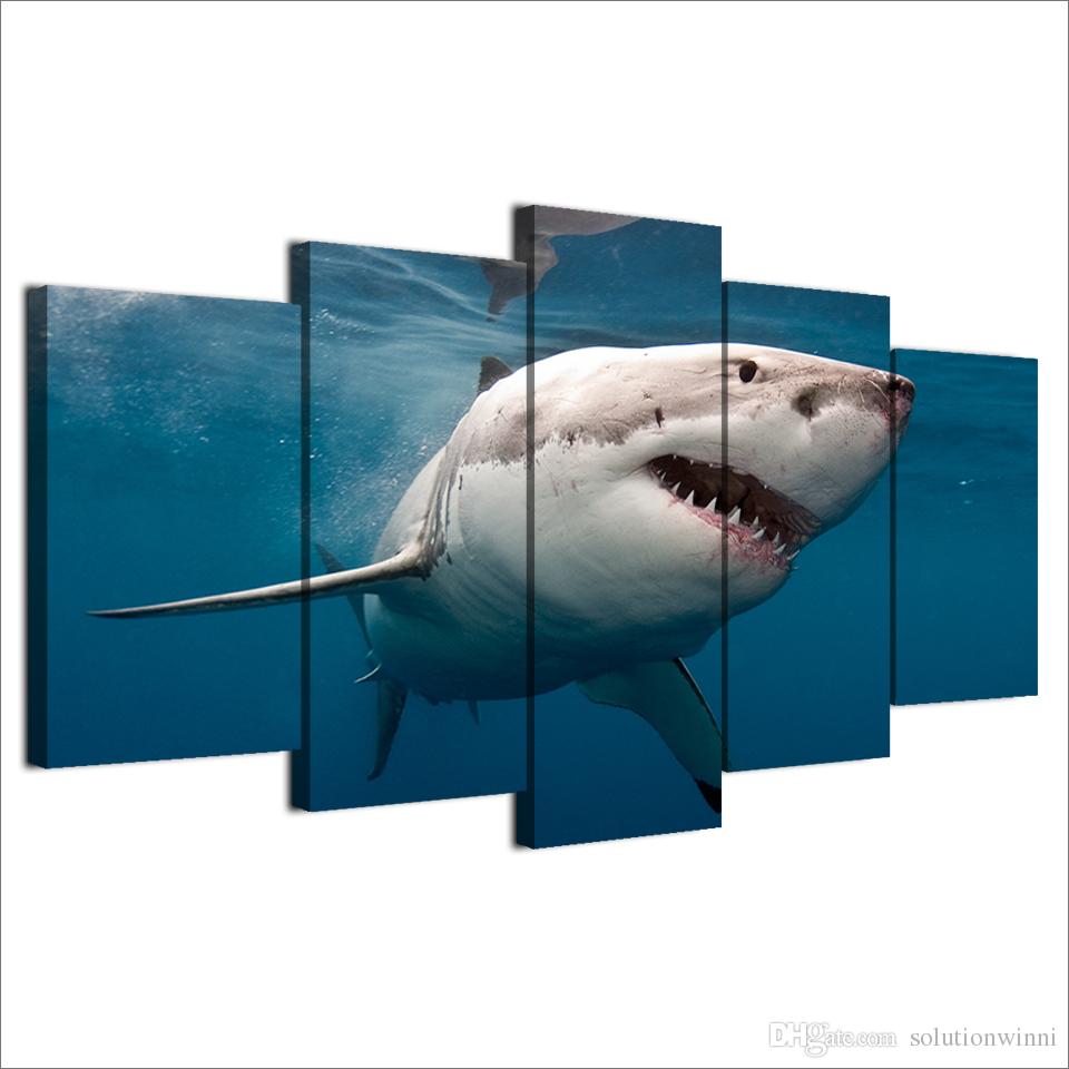 Shark Canvas Painting at PaintingValley.com | Explore collection of ...