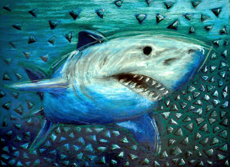770x558 Saatchi Art Shark Painting By Anna Pikos - Shark Painting