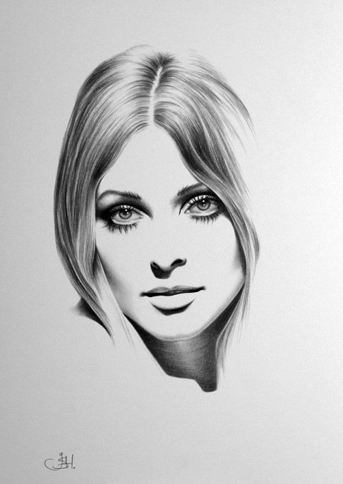 500x706 Sharon Tate Minimal Portrait - Sharon Tate Painting