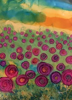 236x327 Sharpie + Alcohol Canvas Art Day 181 Happy Flowers In Alcohol - Sharpie Painting