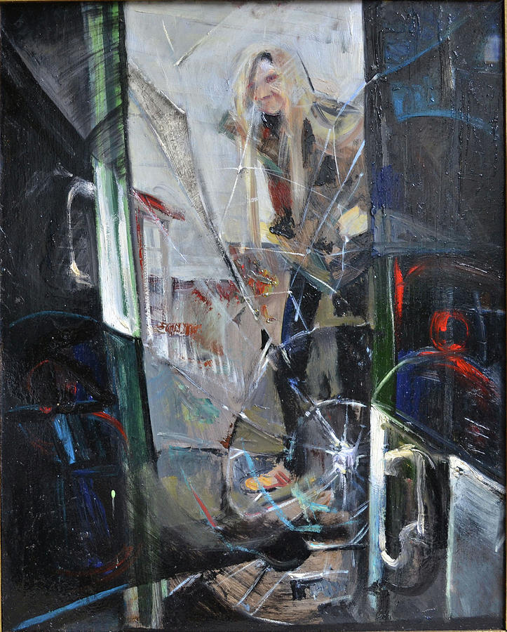 723x900 Broken Glass Painting By Natalia Kutsia - Shattered Glass Painting