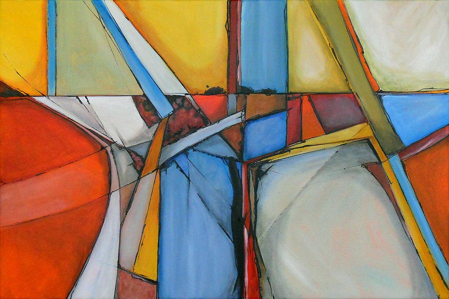 900x600 Broken Glass Painting By Roy Guzman - Shattered Glass Painting