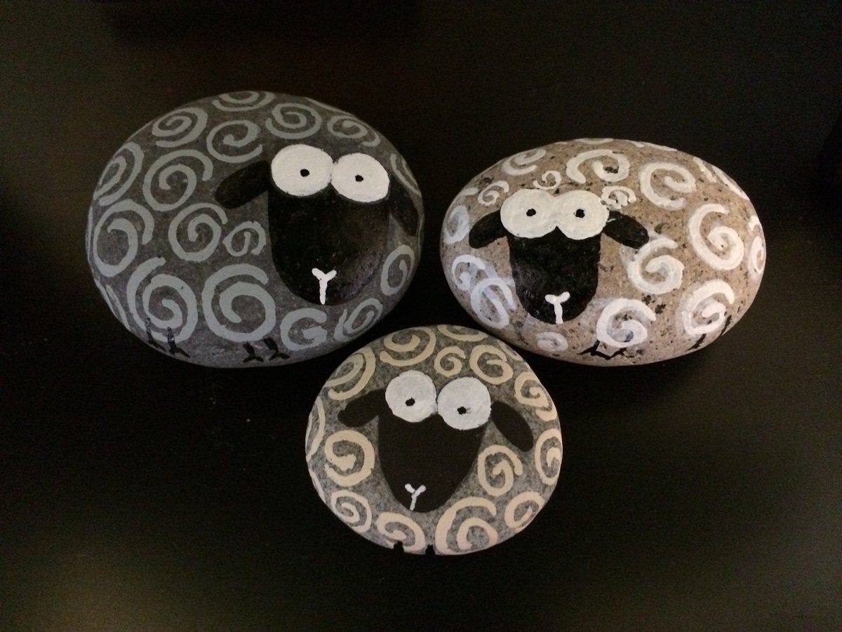 1200x900 Simple Painted Rocks Furniture, Cute Easy Rock Painting Shaun - Shaun The Sheep Painting