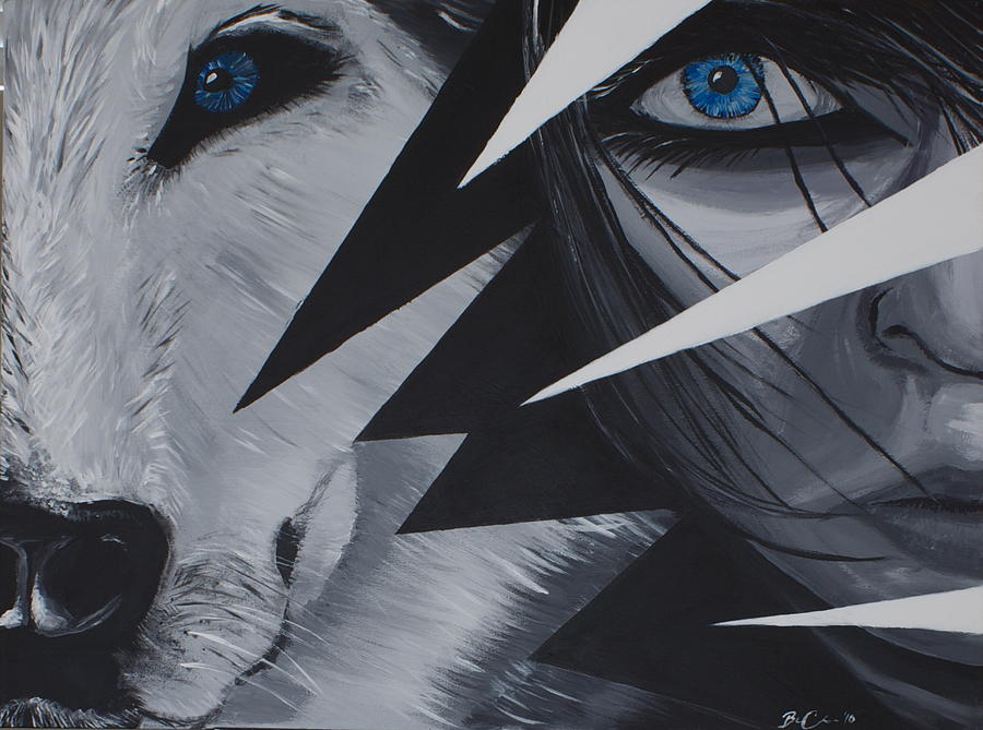 900x669 She Wolf Painting By Ben Claybrook - She Wolf Painting