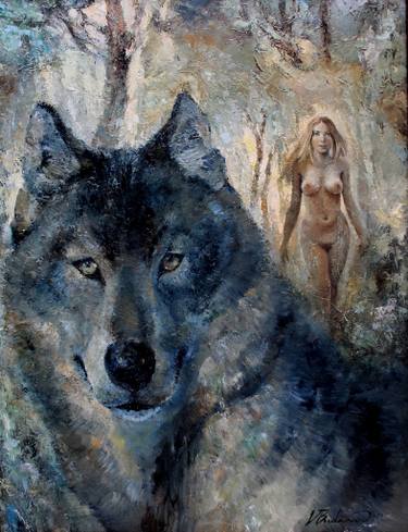 375x489 She Wolf Paintings For Sale Saatchi Art - She Wolf Painting