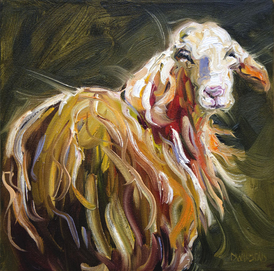 900x891 Abstract Sheep Painting By Diane Whitehead - Sheep Painting