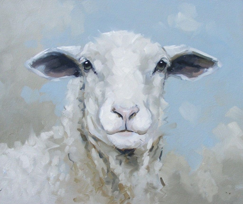 1024x861 Realistic Drawings Of Sheep Paintings Of Sheep High Quality Oil - Sheep Painting