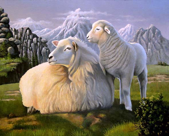 590x476 Creative Realism - Sheep Painting Images