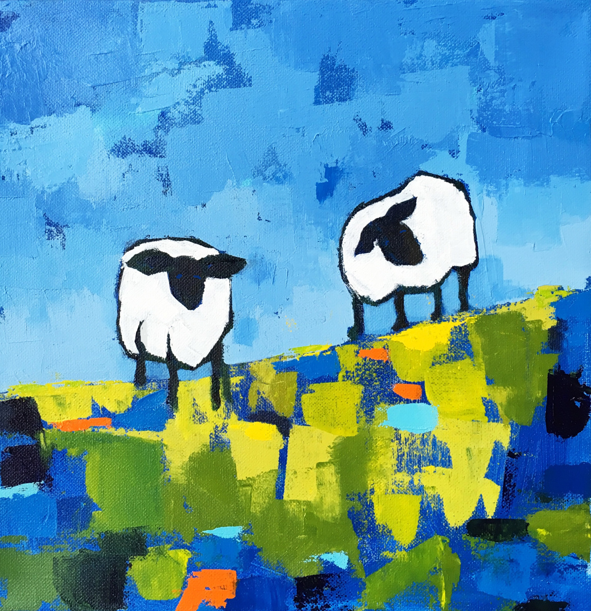 1162x1200 Painting Sheep (Original Art By Phyllis Dobbyn Adams) - Sheep Painting Images