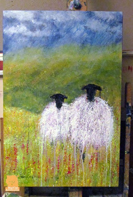 450x665 September 2013 Sheep Painting Marion Boddy Evans - Sheep Painting Images