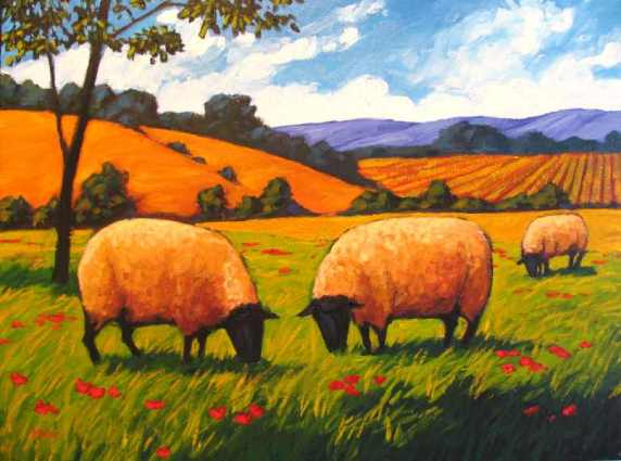 572x425 Fine Art By Patty Baker - Sheep Painting Images