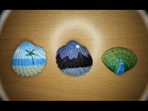 480x360 Mini Acrylic Paintings On Shells - Shell Painting