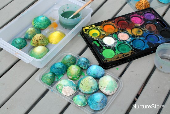 550x367 Shell Painting Beach Theme Art - Shell Painting