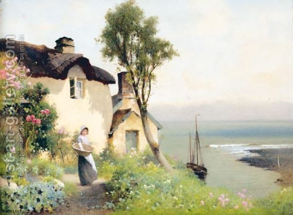 600x440 Shelley Cottage, Lynmouth, Devon Benjamin D. Sigmund Reproduction - Shelley Painting