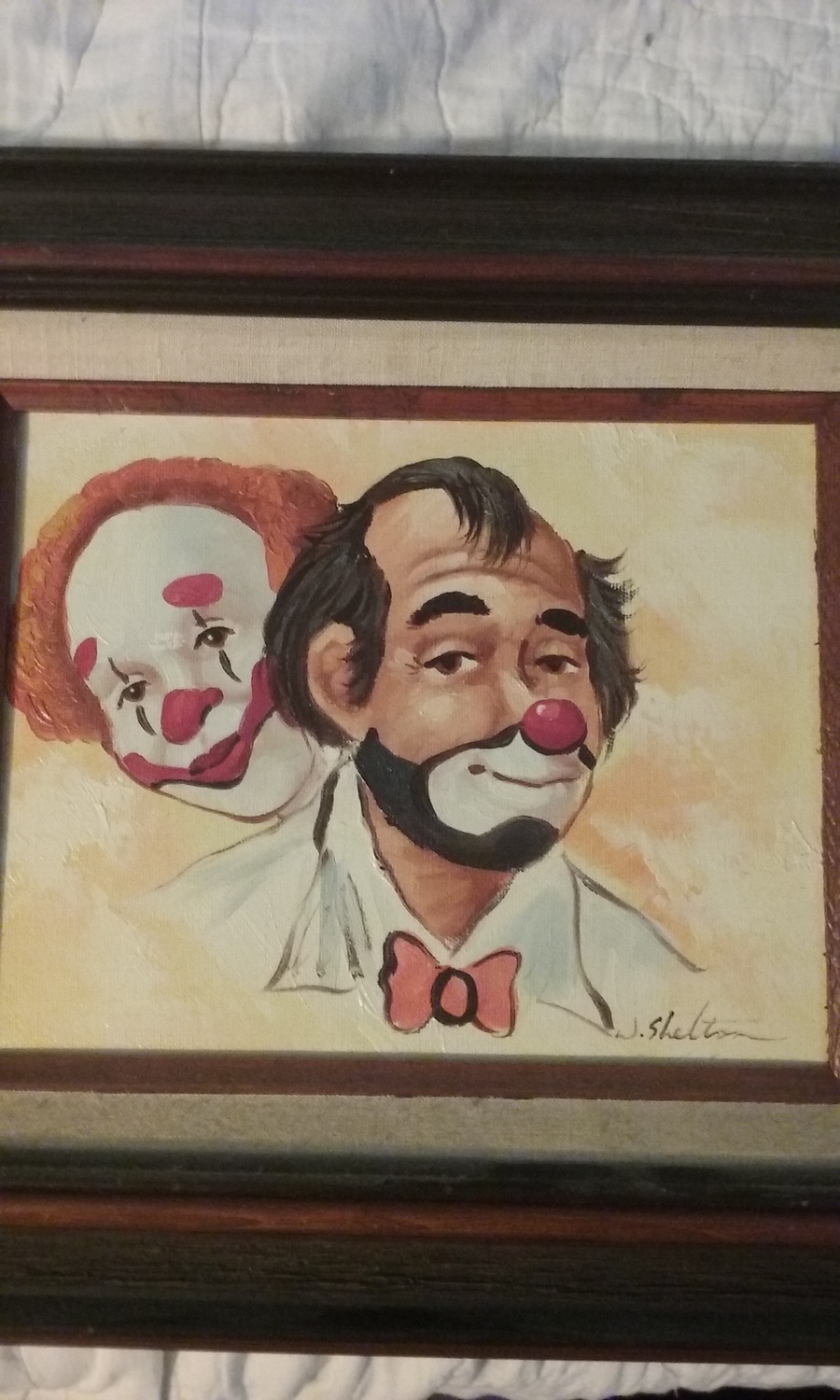 900x1500 How Much Is Signed Oil Painting By W.shelton Of Clowns Worth - Shelton Painting