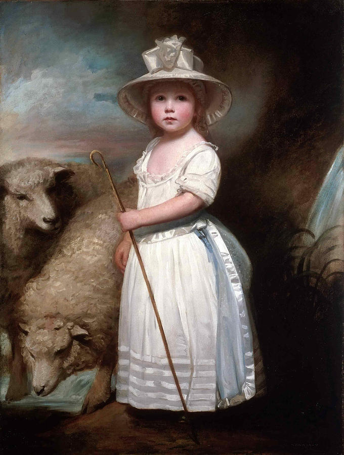 680x900 Shepherd Girl. Little Bo Peep Painting By George Romney - Shepherd Girl Painting