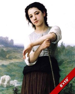 320x400 Young Shepherdess Woman Farm Shepherd Girl Oil Painting Art Real - Shepherd Girl Painting