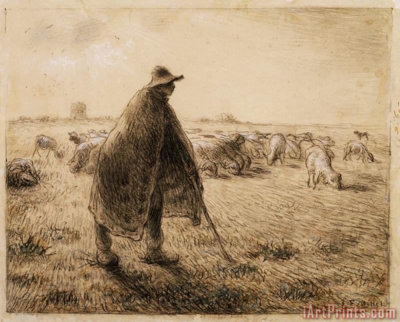800x644 Jean Francois Millet The Shepherd Painting - Shepherd Painting