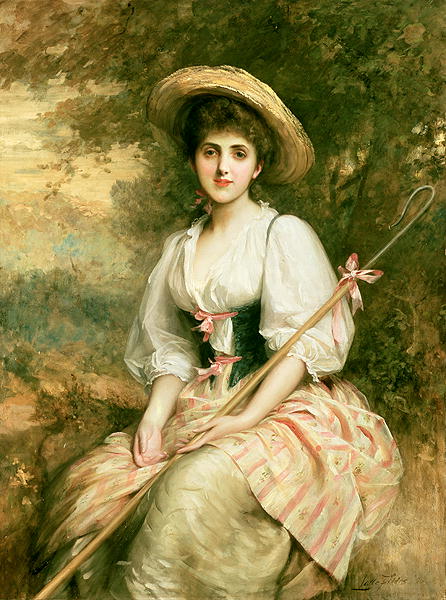 446x600 Mrs Stuart M Samuel As Phyllida The Shepherdess Painting Sir - Shepherdess Painting